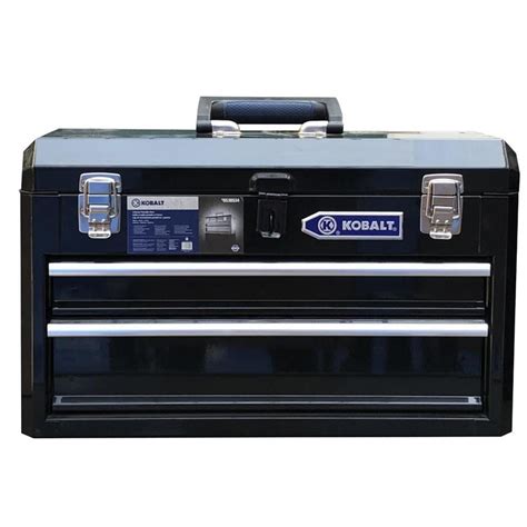 kobalt portable 20.6-in 2-drawer black steel lockable tool box|kobalt 2 drawer tool box.